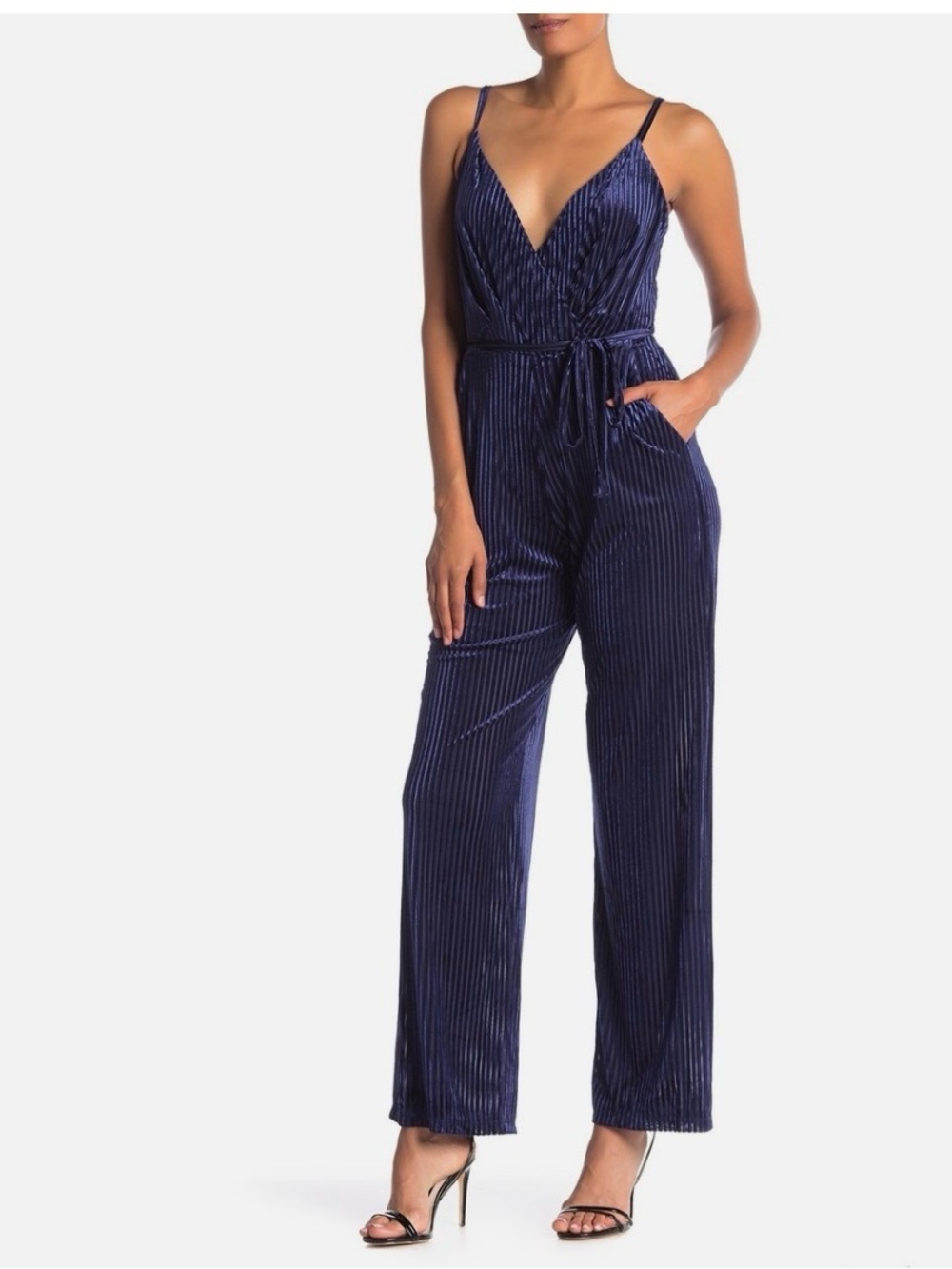 Laundry by Shelli Segal Pleated Wide Leg Jumpsuit in Blue NWT Sz 4